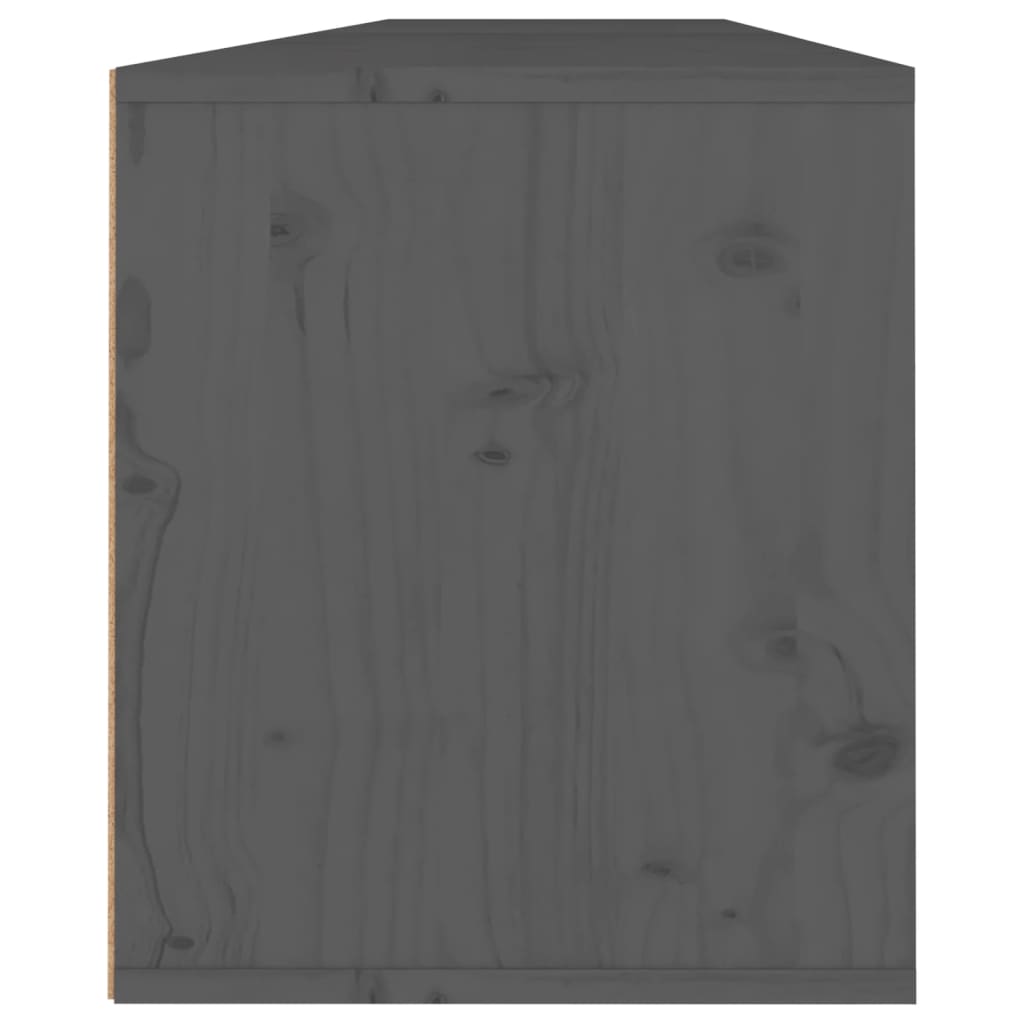 vidaXL Armario de pared 2 uds madera maciza de pino gris 80x30x35 cm
