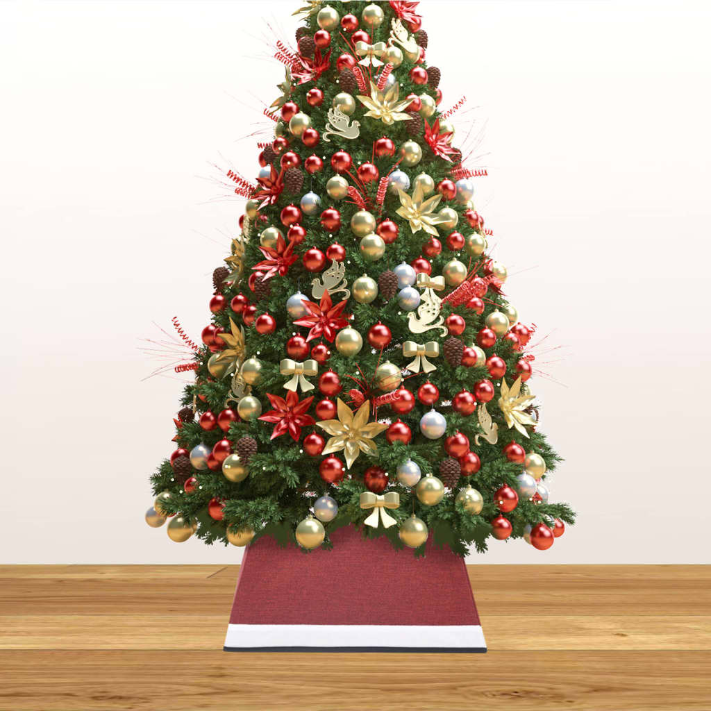 vidaXL Falda del árbol de Navidad roja y blanca 48x48x25 cm