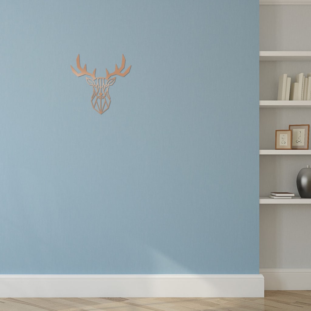 Homemania Adorno de pared Deer acero cobre 51x51 cm