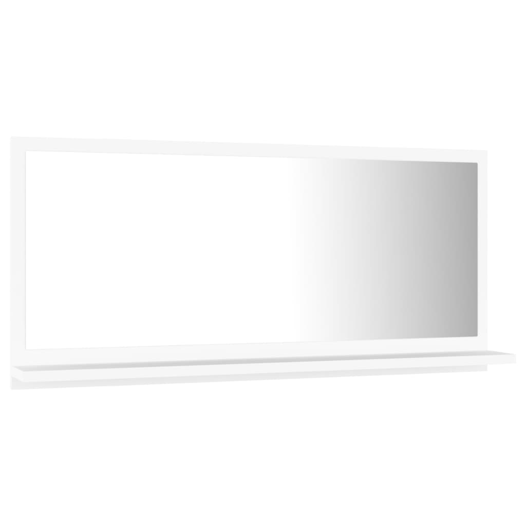 vidaXL Espejo de baño madera contrachapada blanco 80x10,5x37 cm
