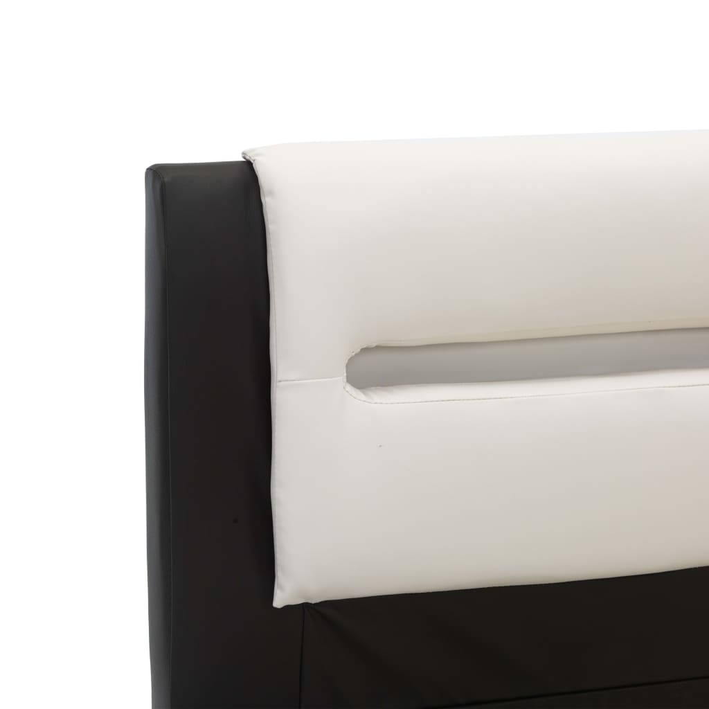 vidaXL Estructura cama con LED cuero sintético negro blanco 180x200 cm