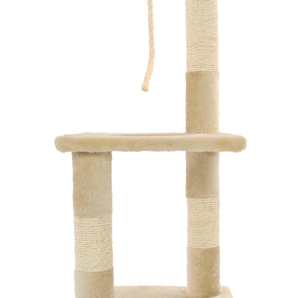 vidaXL Rascador para gatos con poste rascador de sisal 109 cm beige
