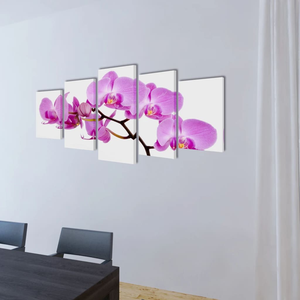 Set decorativo de lienzos para la pared modelo orquídea, 200 x 100 cm