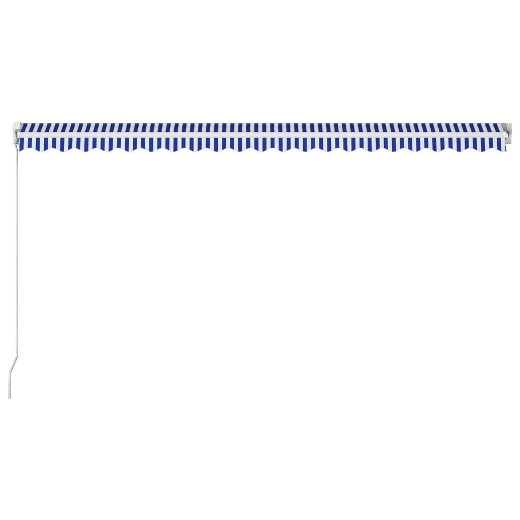 vidaXL Toldo manual retráctil azul y blanco 500x300 cm