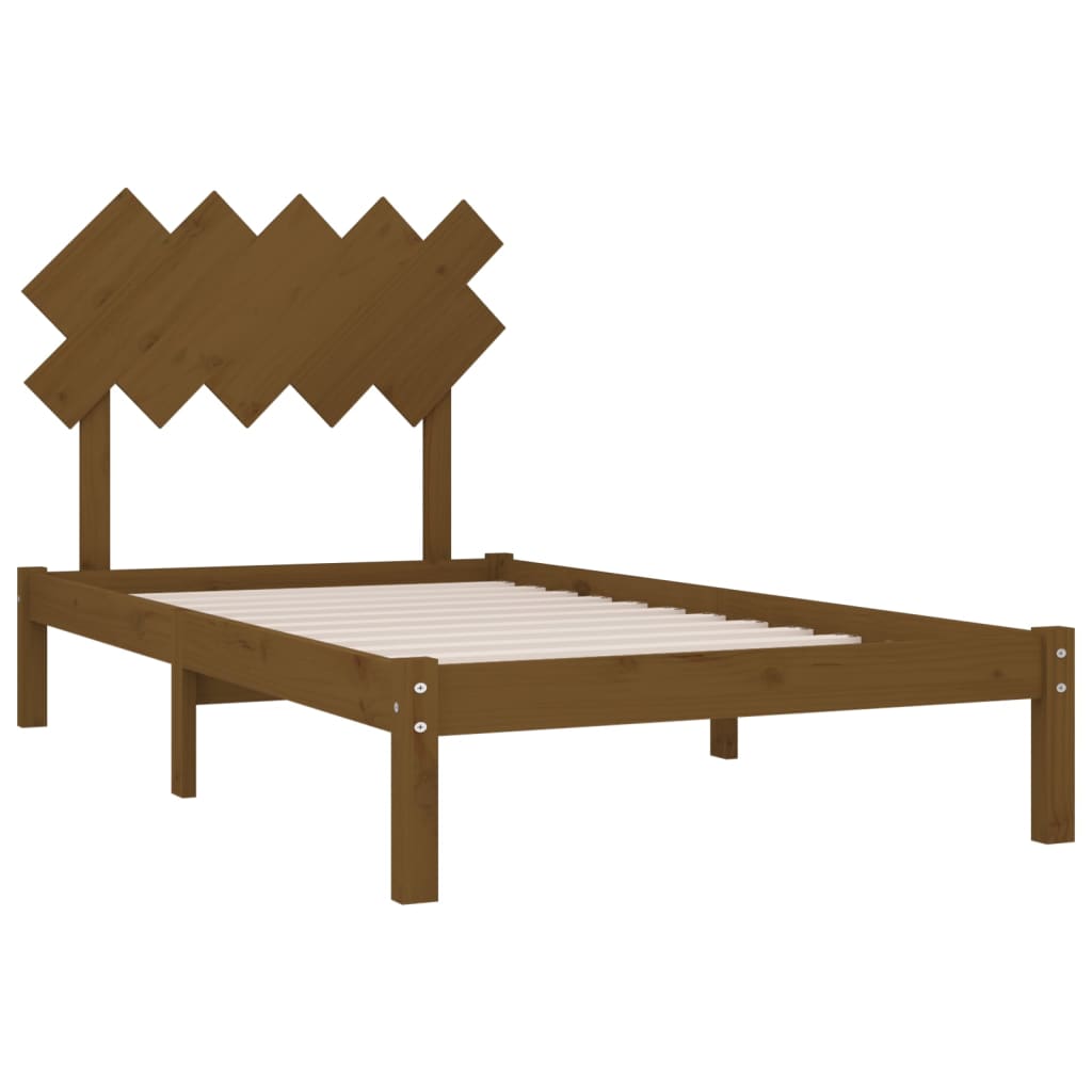 vidaXL Estructura de cama de madera maciza marrón miel 100x200 cm