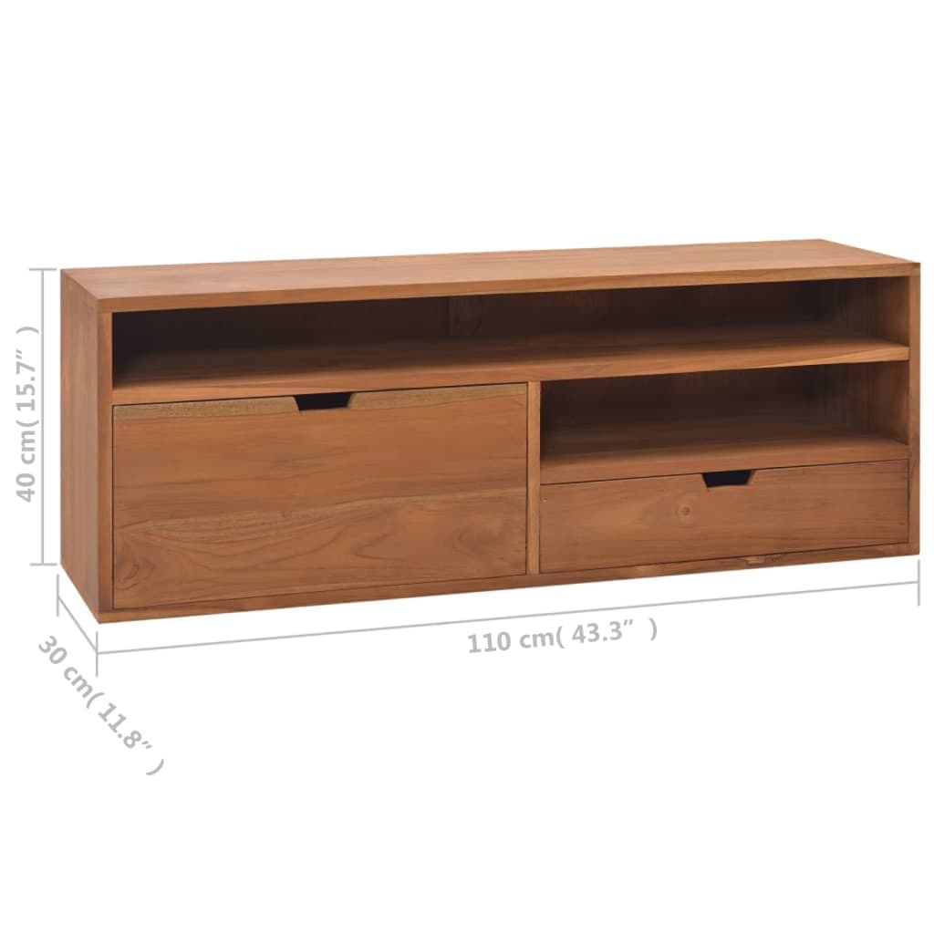 vidaXL Mueble de TV madera maciza de teca 110x30x40 cm