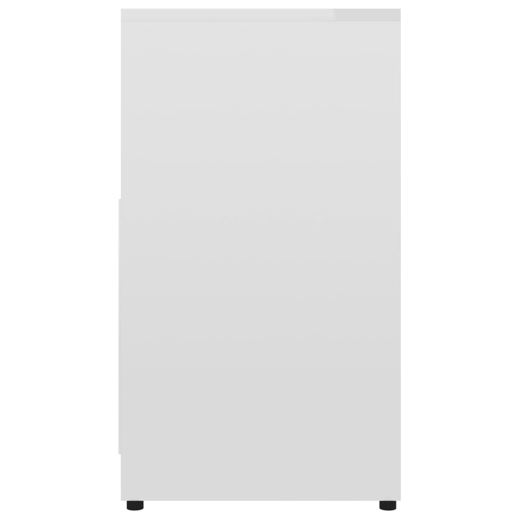 vidaXL Armario de baño madera contrachapada blanco brillo 60x33x61 cm