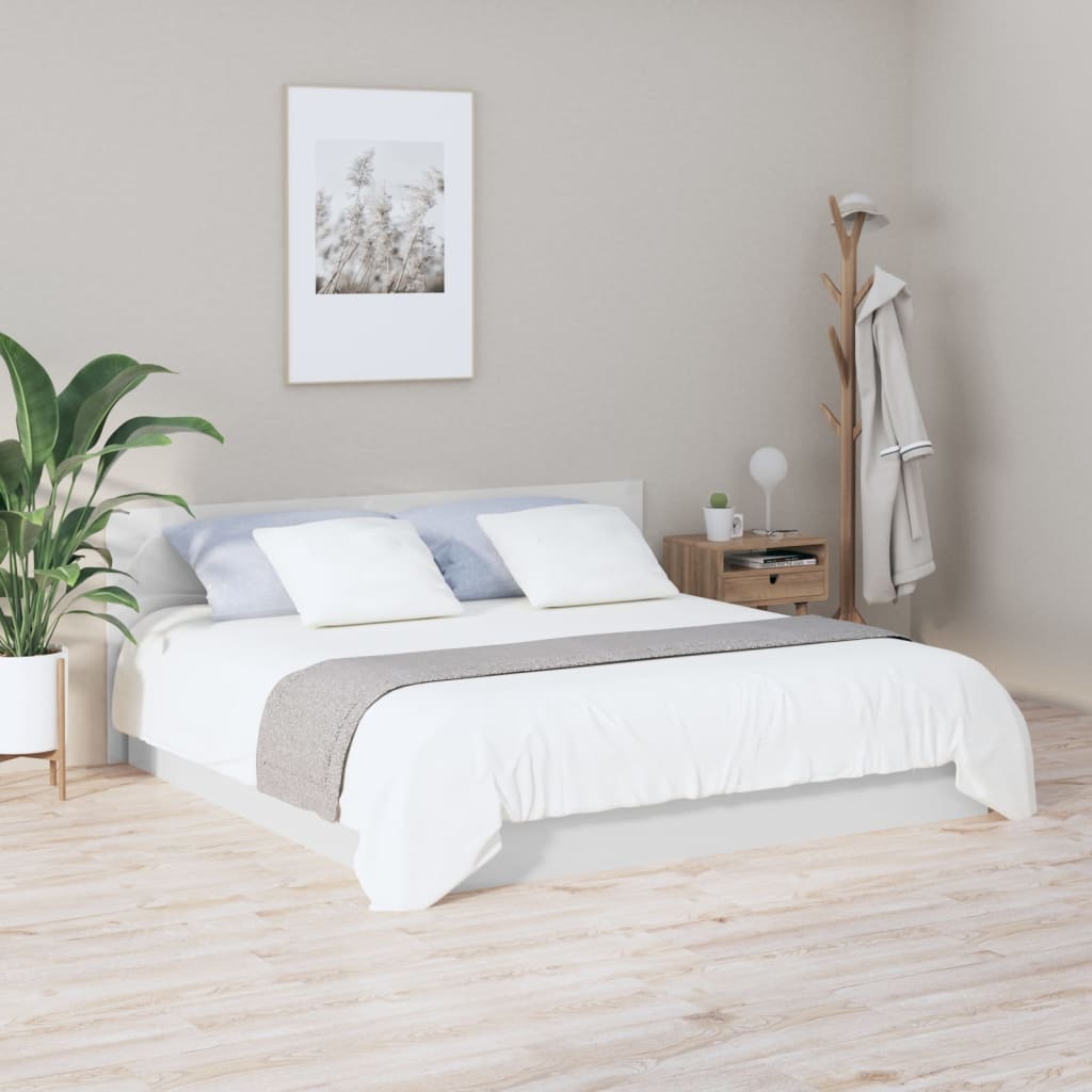 vidaXL Cabecero cama madera contrachapada blanco brillo 200x1,5x80 cm