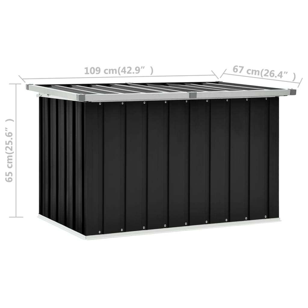 vidaXL Caja de almacenaje para jardín gris antracita 109x67x65 cm