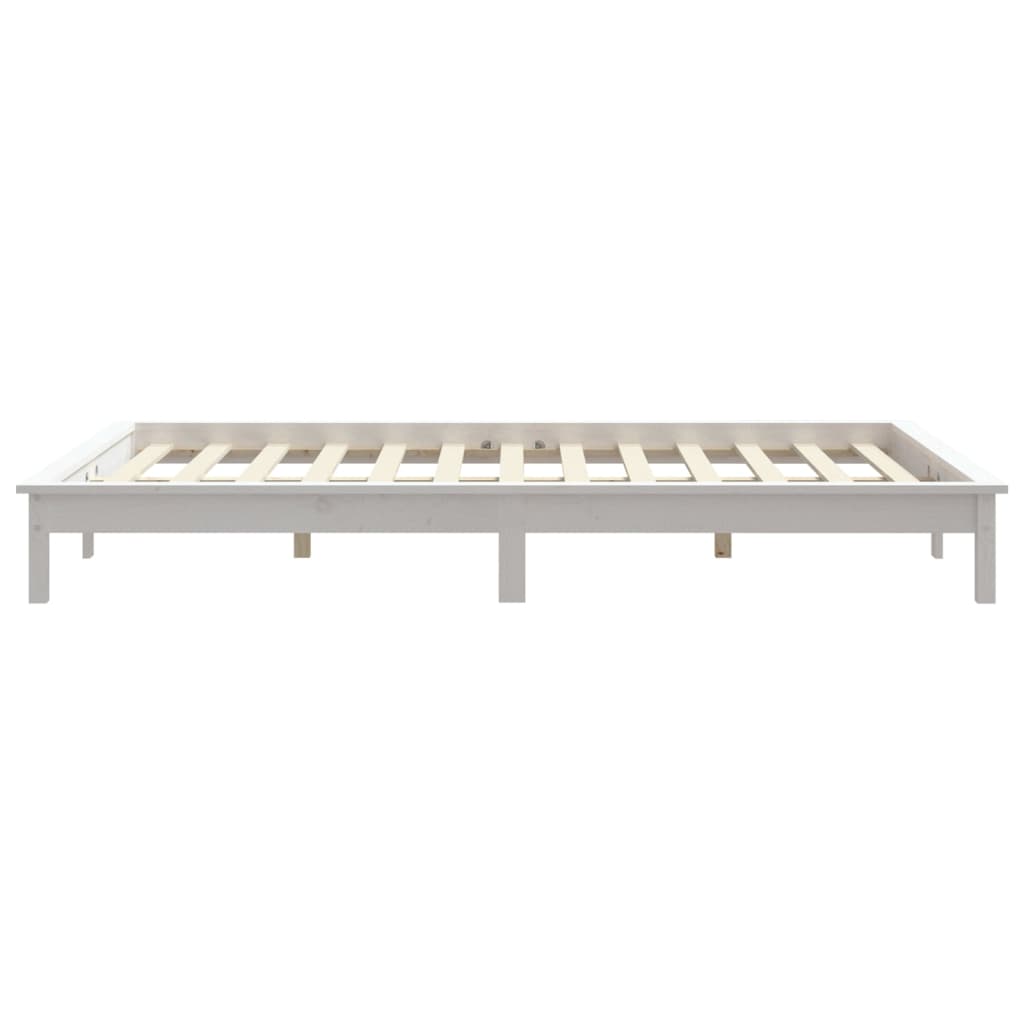 vidaXL Estructura de cama madera maciza de pino blanco 120x190 cm