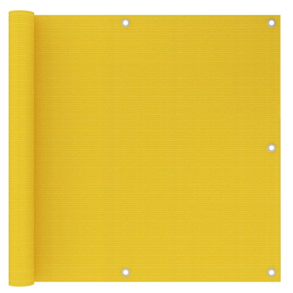 vidaXL Toldo para balcón HDPE amarillo 90x500 cm