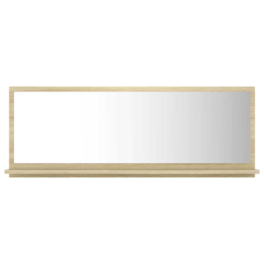 vidaXL Espejo de baño madera contrachapada color roble 100x10,5x37 cm