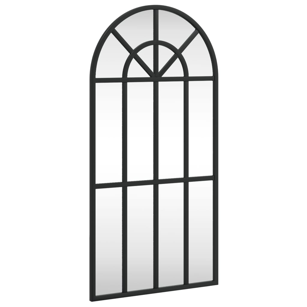 vidaXL Espejo de pared arco de hierro negro 30x60 cm