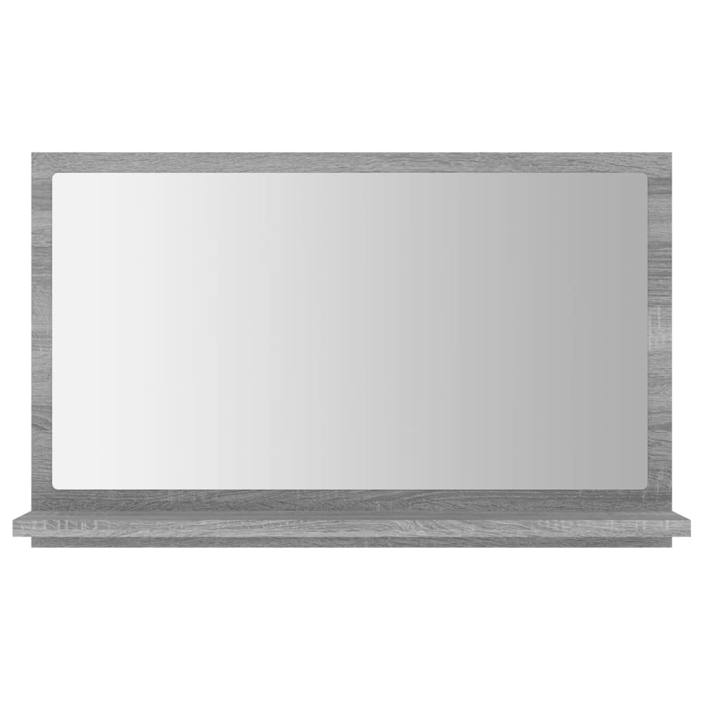 vidaXL Espejo de baño madera contrachapada gris Sonoma 60x10,5x37 cm