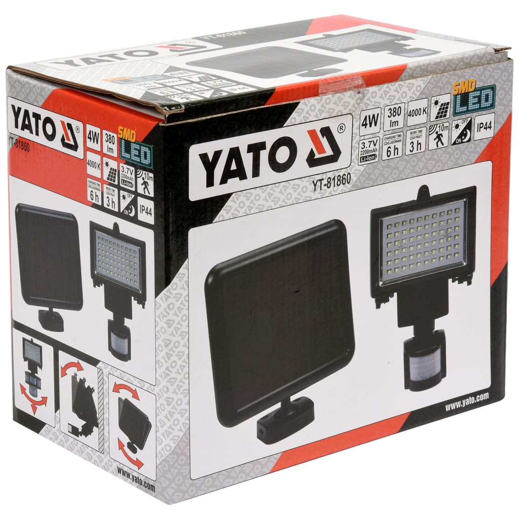YATO Foco solar con sensor 4 W