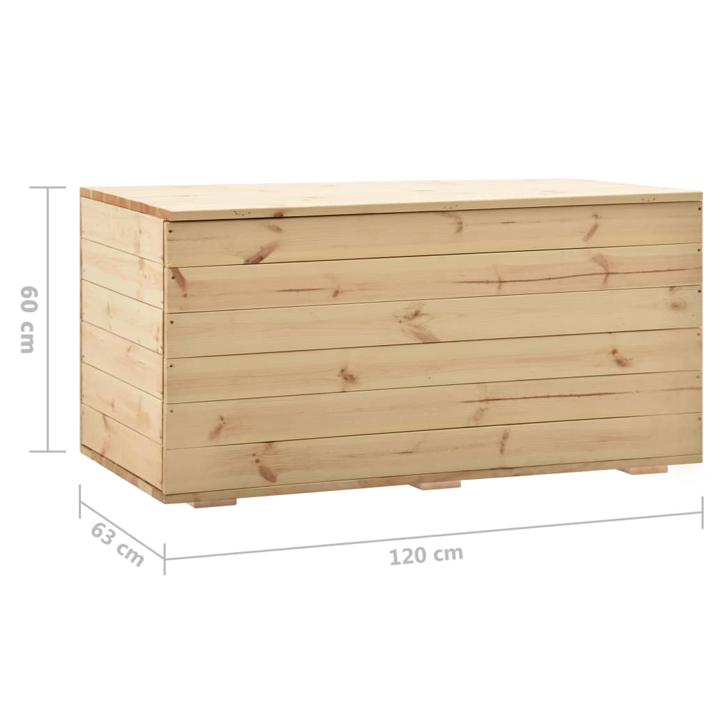 vidaXL Caja de almacenaje de madera maciza de pino 120x63x60 cm