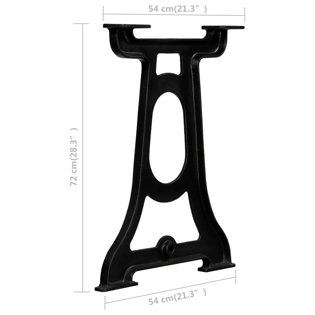 vidaXL Patas de mesa de comedor 2 uds estructura Y hierro fundido