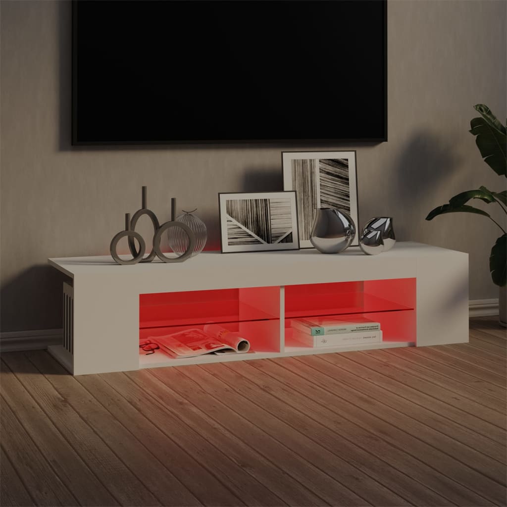 vidaXL Mueble de TV con luces LED blanco 135x39x30 cm