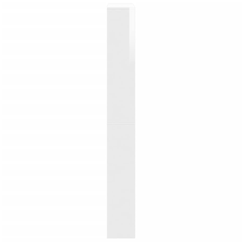 vidaXL Mueble zapatero con espejo 4 niveles blanco brillo 63x17x134 cm