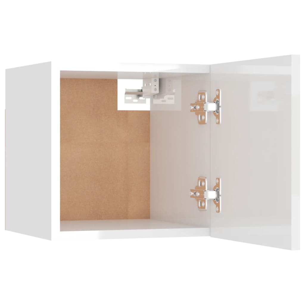 vidaXL Muebles de salón de pared blanco brillo 30,5x30x30 cm