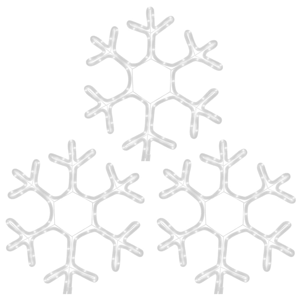 vidaXL Figura de Navidad de copo de nieve con LED 3 piezas 38x37 cm