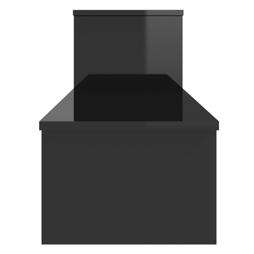 vidaXL Mueble para TV madera contrachapada negro brillante 180x30x43cm