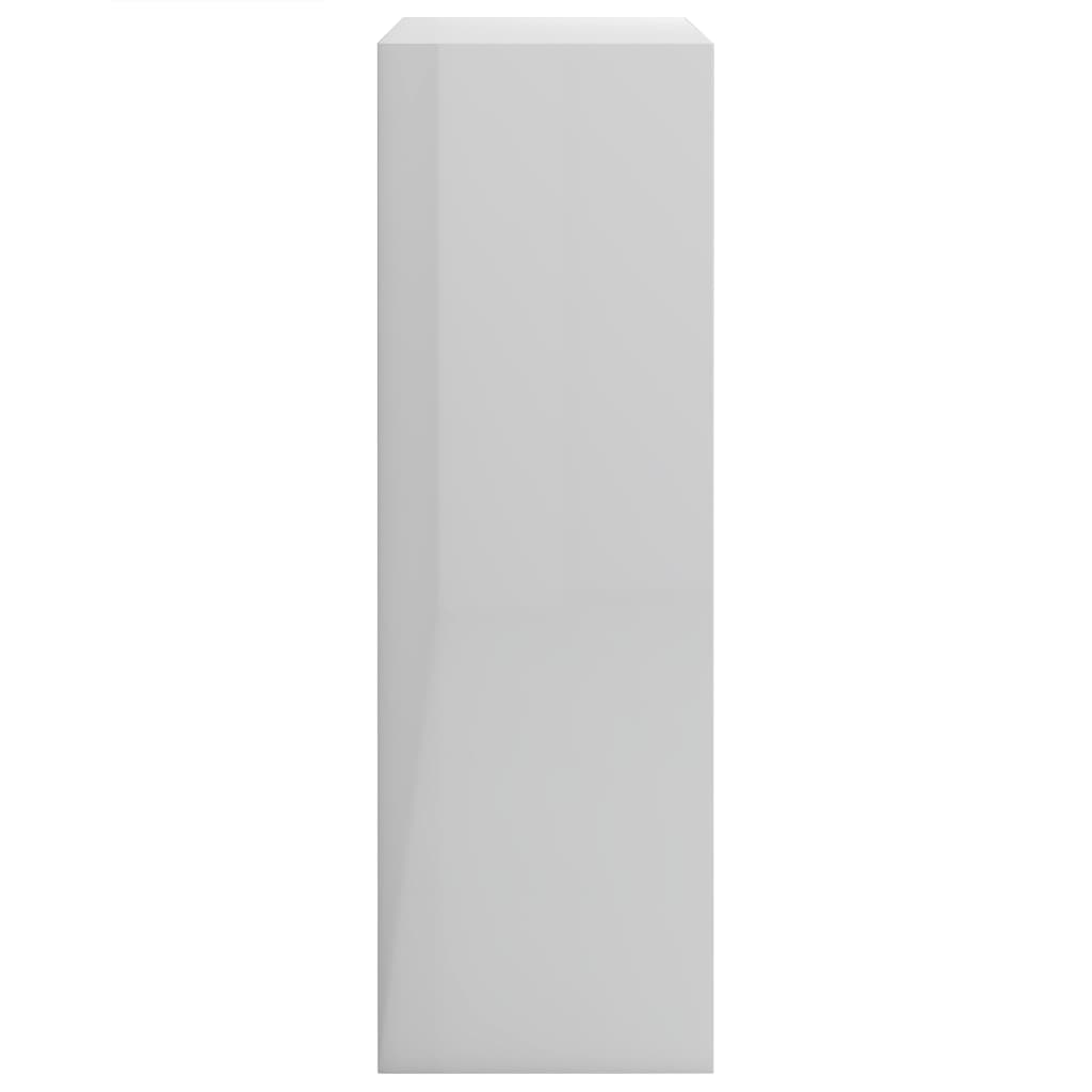 vidaXL Estantería madera contrachapada blanco brillante 60x24x74,5 cm