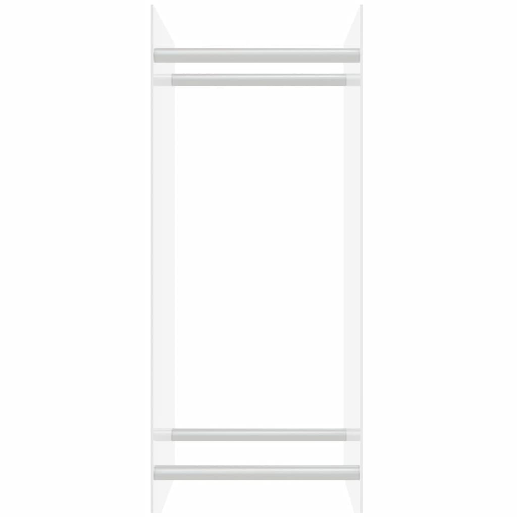 vidaXL Leñero de vidrio templado transparente 40x35x100 cm