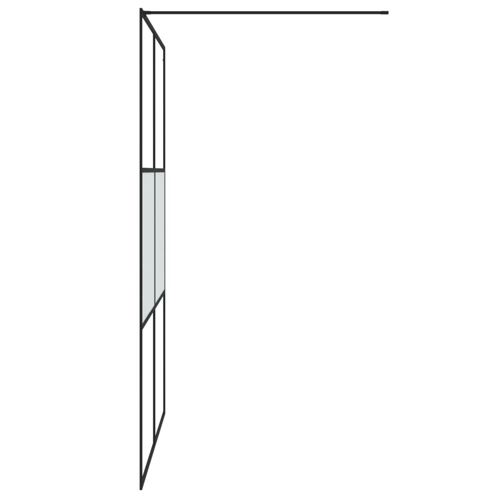 vidaXL Mampara de ducha vidrio ESG semiesmerilado negro 140x195 cm