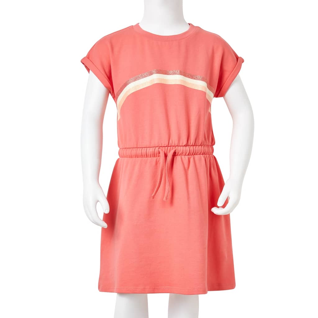 Vestido infantil con cordón color coral 92