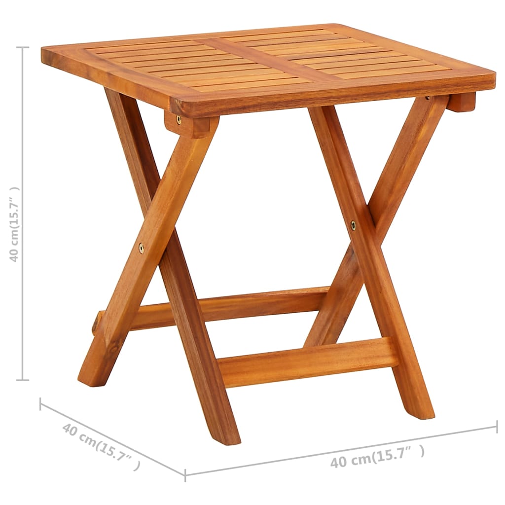 vidaXL Tumbona de jardín con mesa y cojín madera maciza de acacia