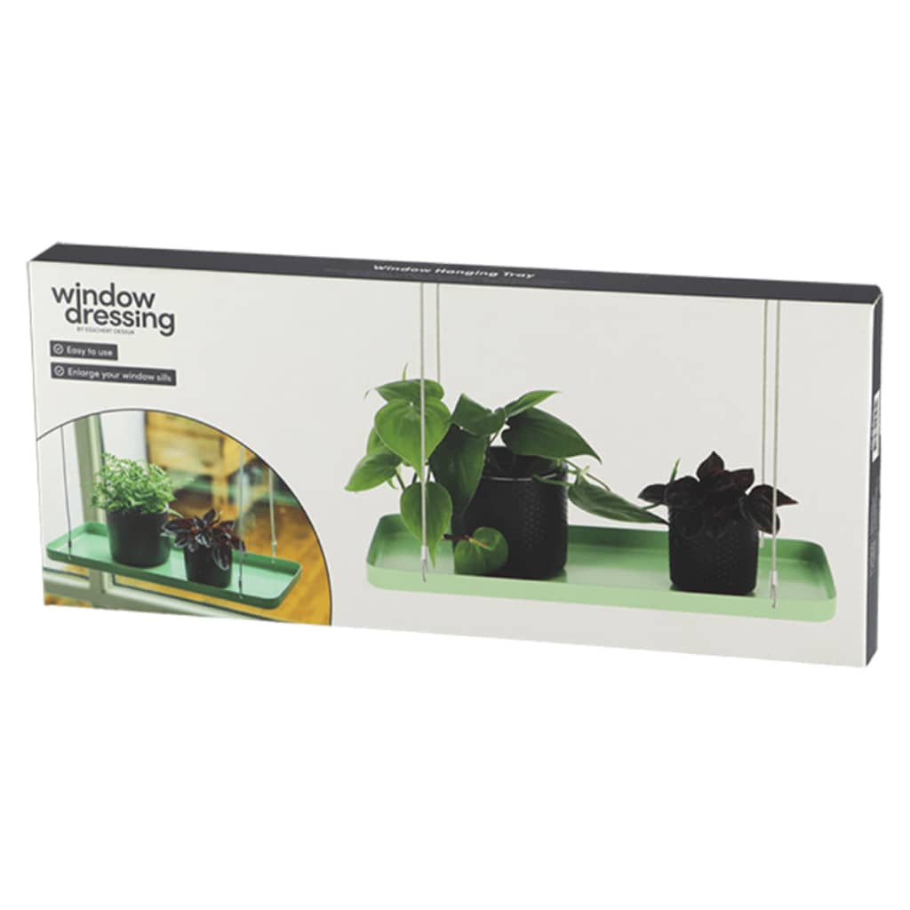 Esschert Design Bandeja colgante para plantas rectangular verde S