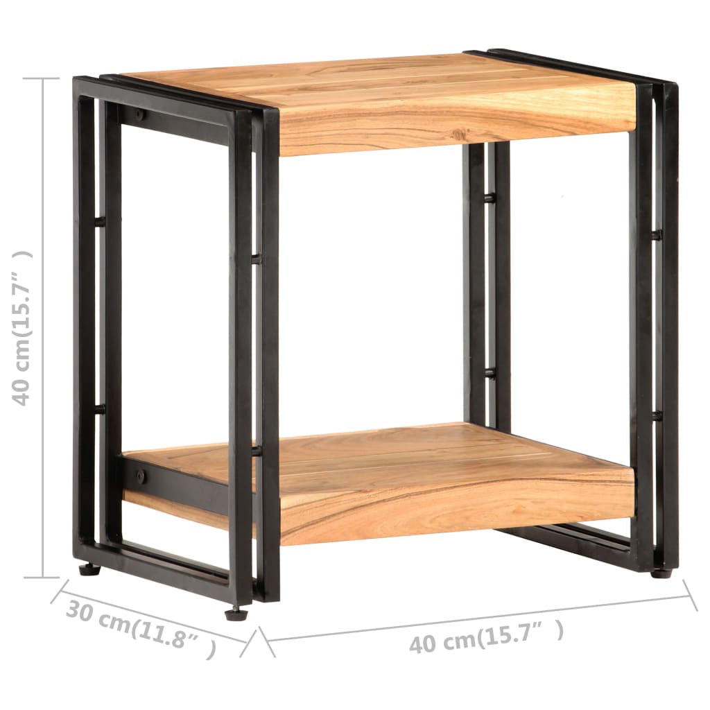 vidaXL Mesa auxiliar de madera maciza de acacia 40x30x40 cm