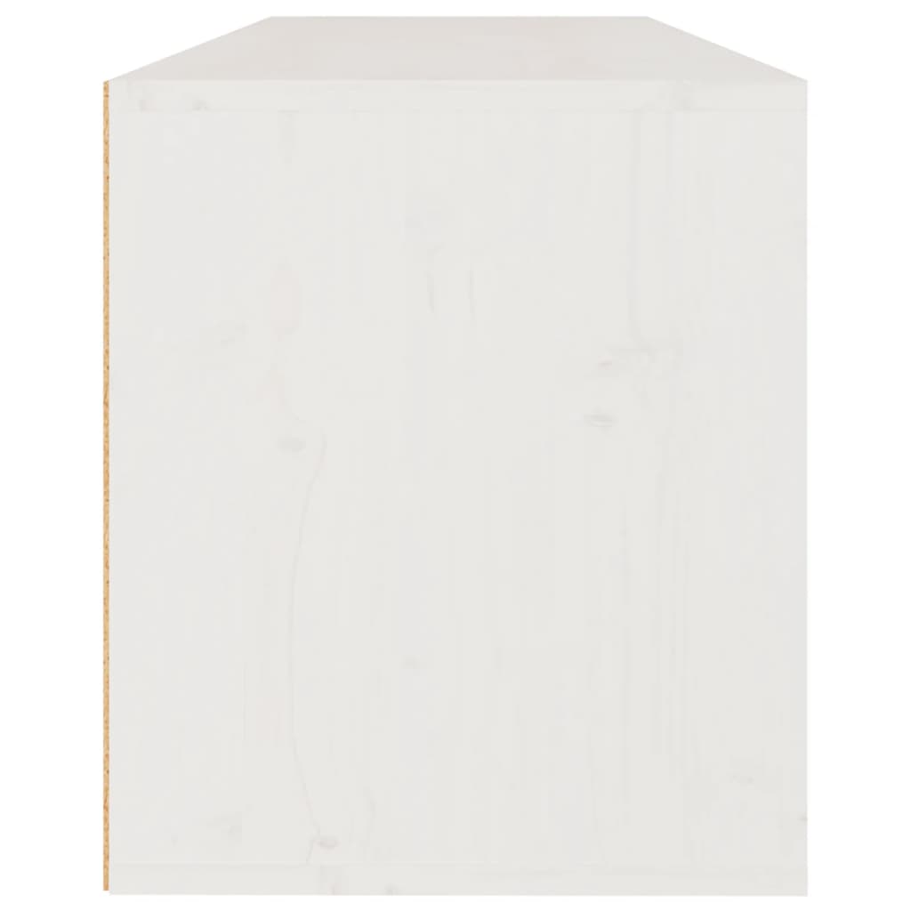 vidaXL Armario de pared de madera maciza de pino blanco 100x30x35 cm