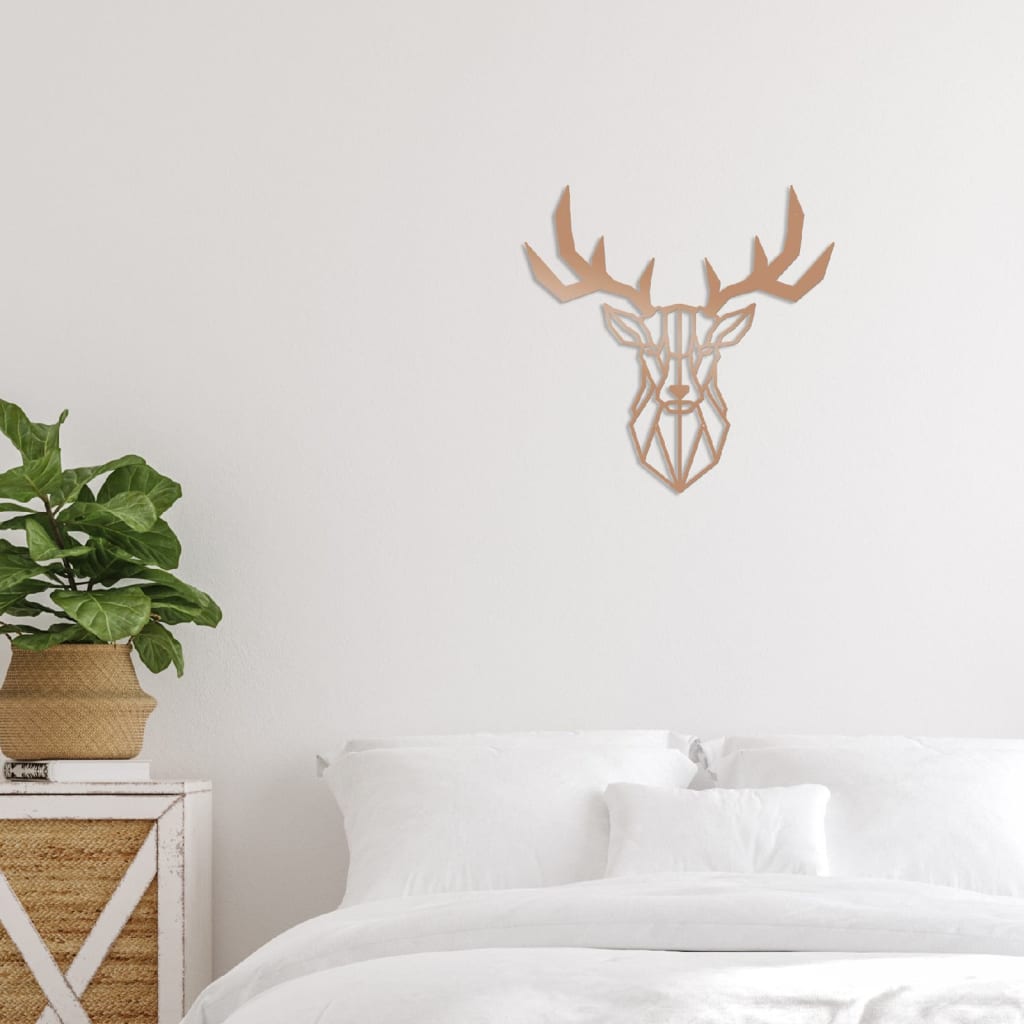 Homemania Adorno de pared Deer acero cobre 51x51 cm