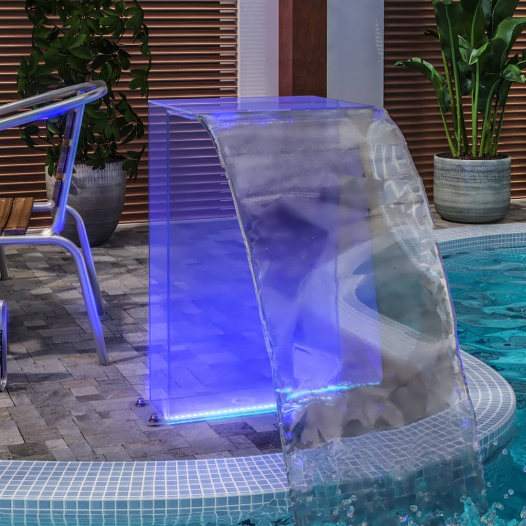 vidaXL Fuente de piscina con set de conector y luces RGB acrílico 51cm