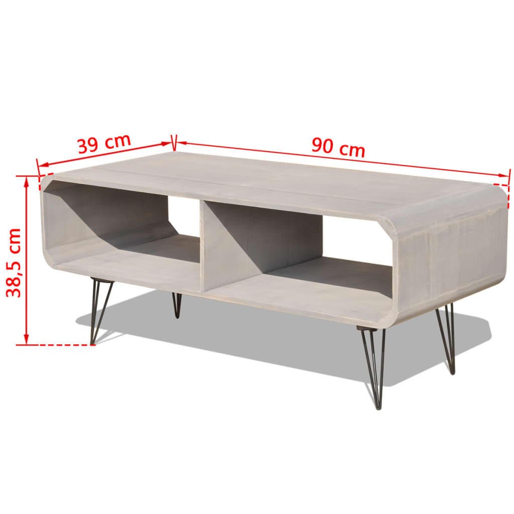 vidaXL Mueble para TV de madera gris 90x39x38,5 cm