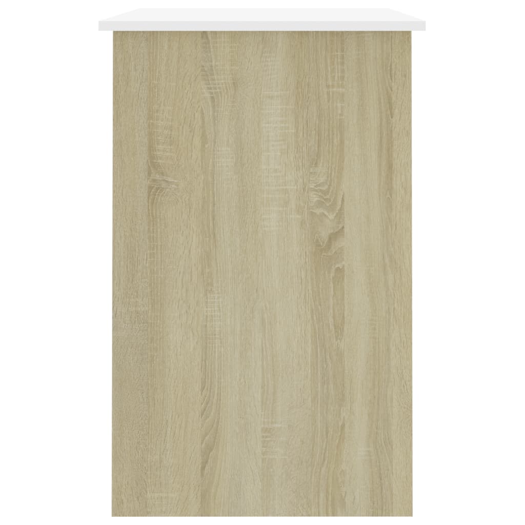 vidaXL Escritorio madera contrachapada blanco roble Sonoma 100x50x76cm