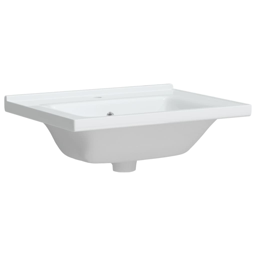 vidaXL Lavabo de baño rectangular cerámica blanco 61x48x19,5 cm