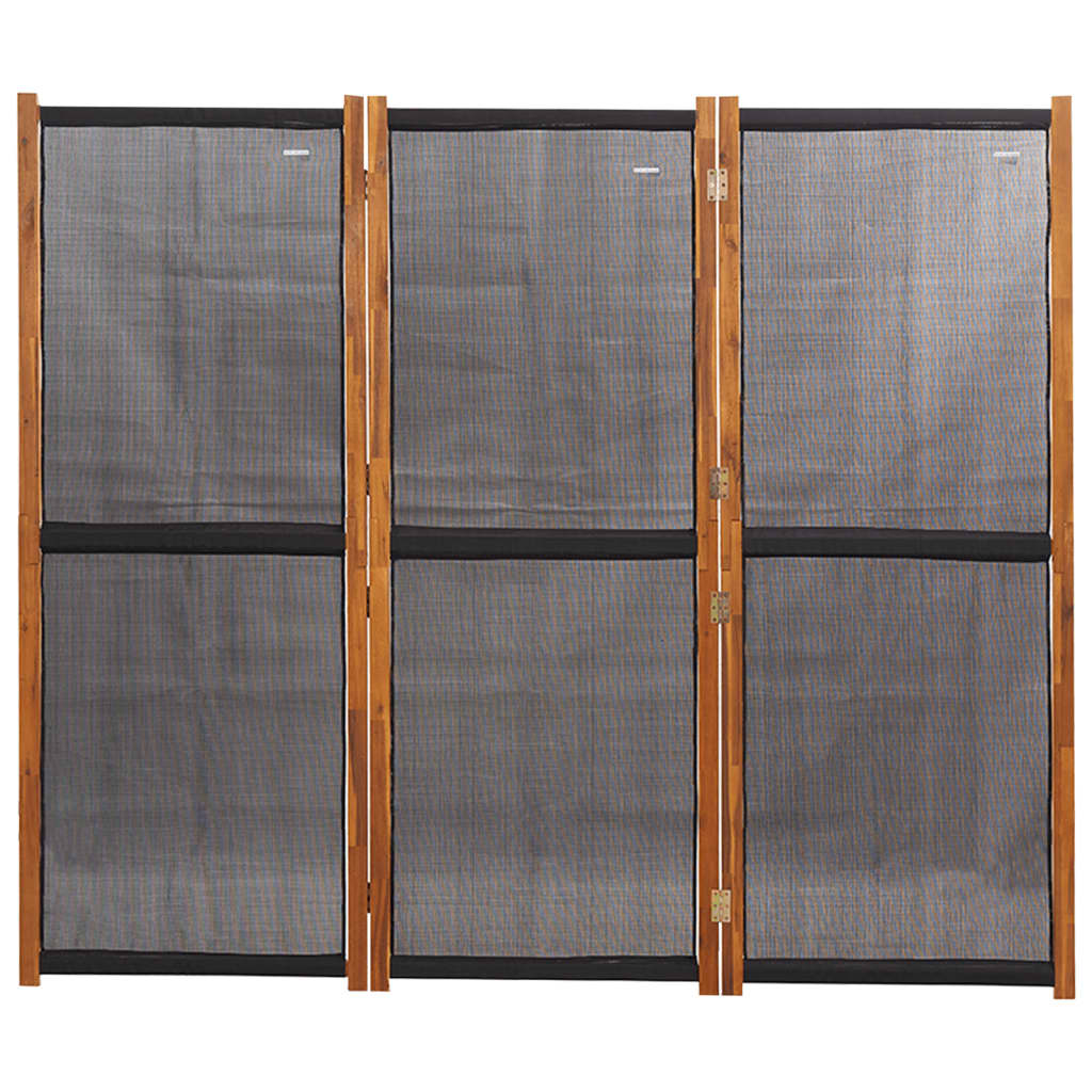 vidaXL Biombo divisor de 3 paneles negro 210x180 cm