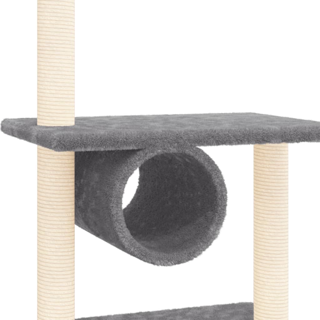 vidaXL Rascador para gatos con postes de sisal gris oscuro 279 cm
