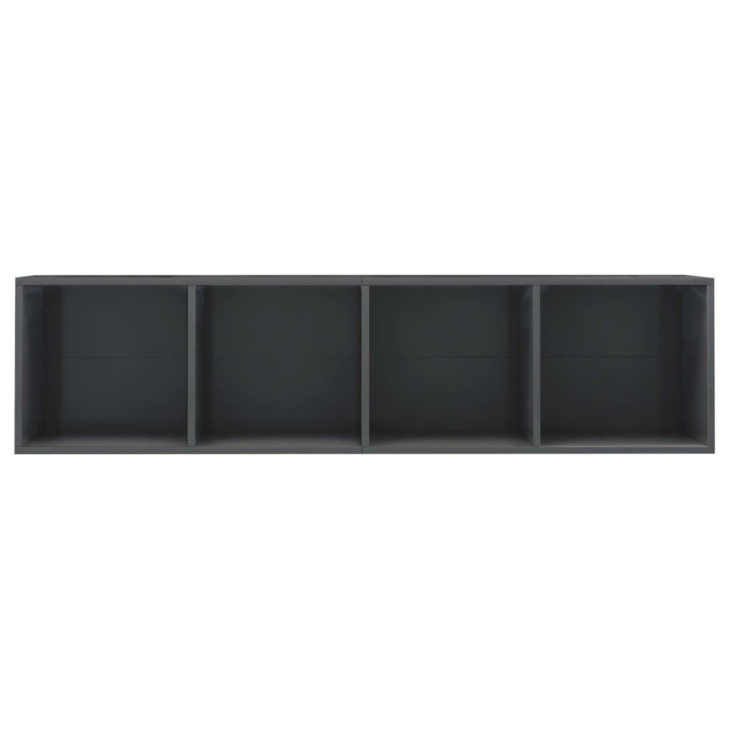 vidaXL Estantería/mueble de TV gris brillo 143x30x36 cm