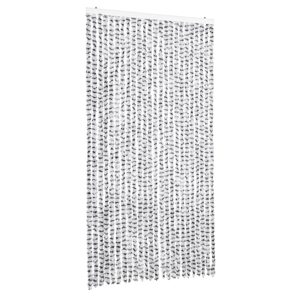 vidaXL Cortina antimoscas chenilla gris claro y gris oscuro 100x230 cm