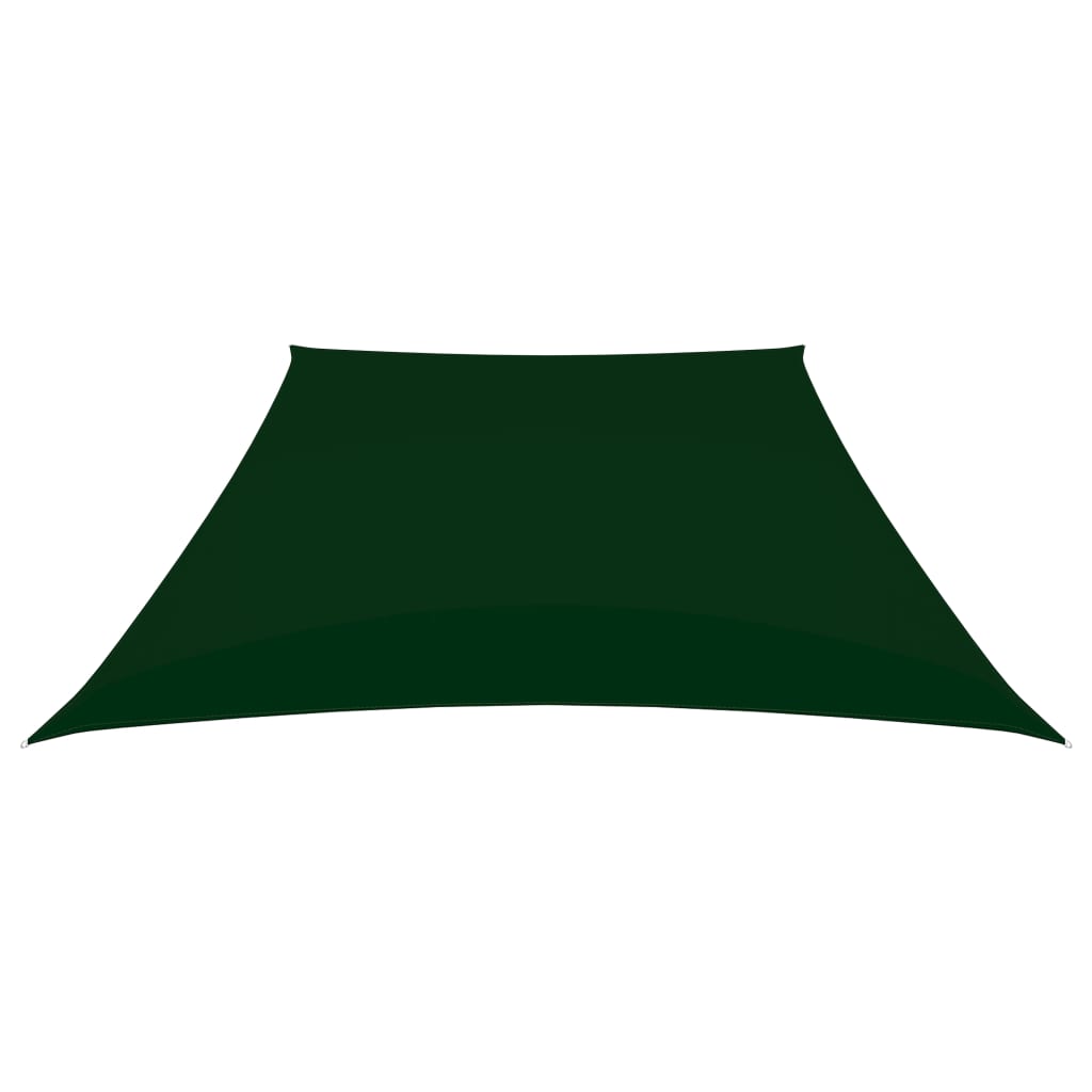 vidaXL Toldo de vela trapezoidal de tela oxford verde oscuro 3/5x4 m