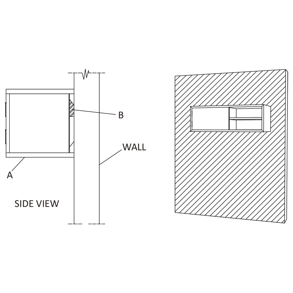 vidaXL Mueble de TV de pared madera maciza de teca 90x30x30 cm