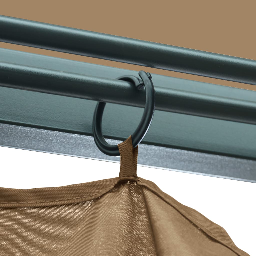 vidaXL Cenador con cortina gris taupe aluminio 300x300 cm