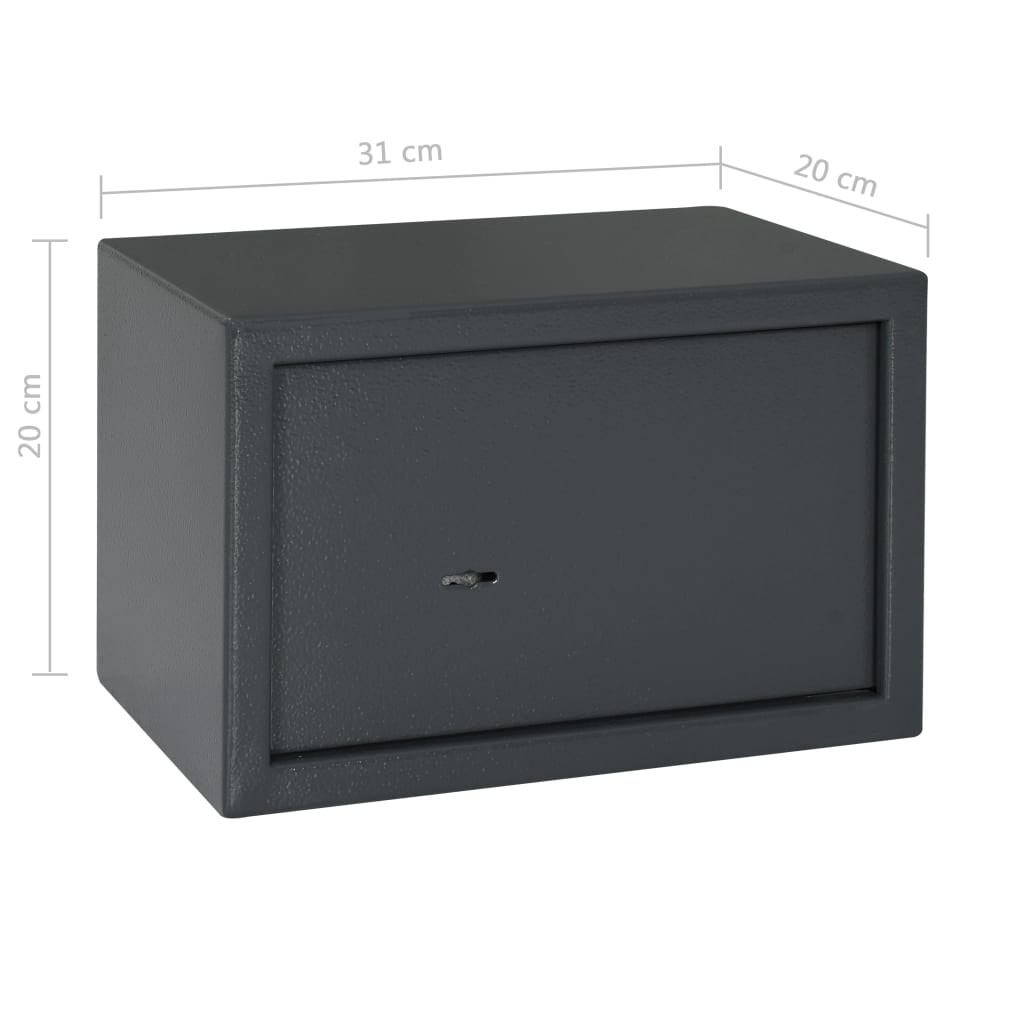 vidaXL Caja fuerte mecánica de acero gris oscuro 31x20x20 cm
