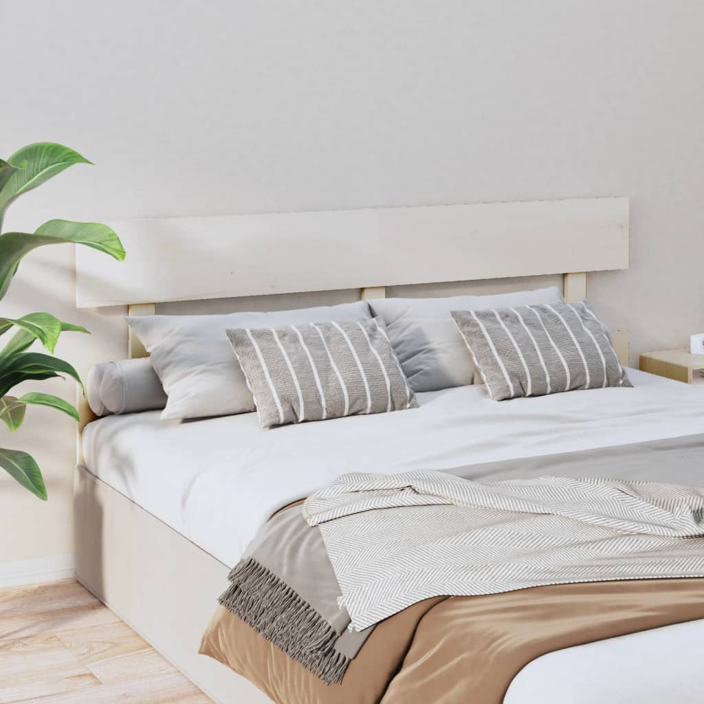 vidaXL Cabecero de cama madera maciza de pino blanco 164x3x81 cm