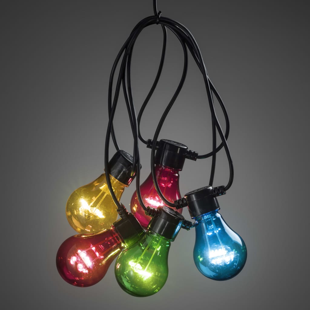 KONSTSMIDE Luces de fiesta con 5 lámparas transparentes multicolor