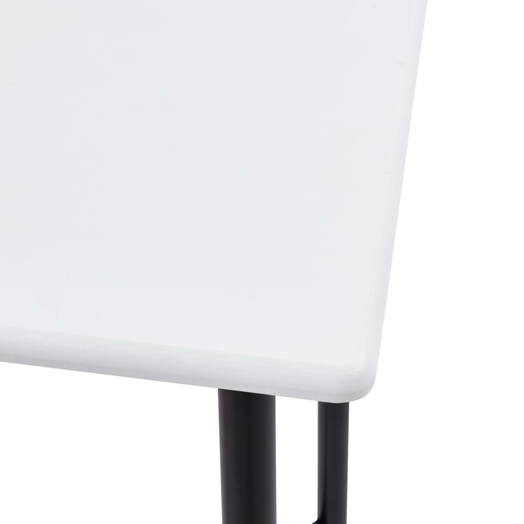 vidaXL Juego de mesa alta y taburetes 3 piezas cuero sintético blanco